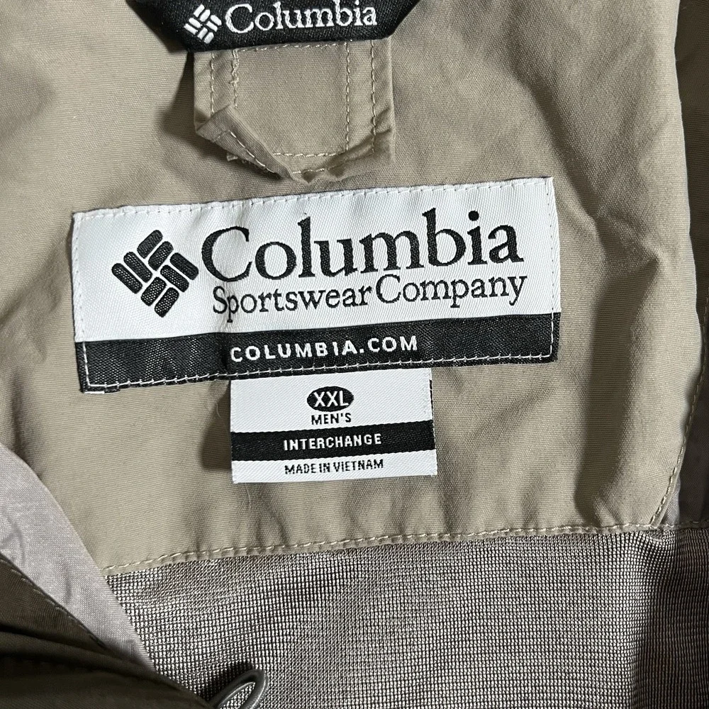 Columbia Jacket Men 2XL Beige Black Bugaboo Omni-Tech Nylon Shell